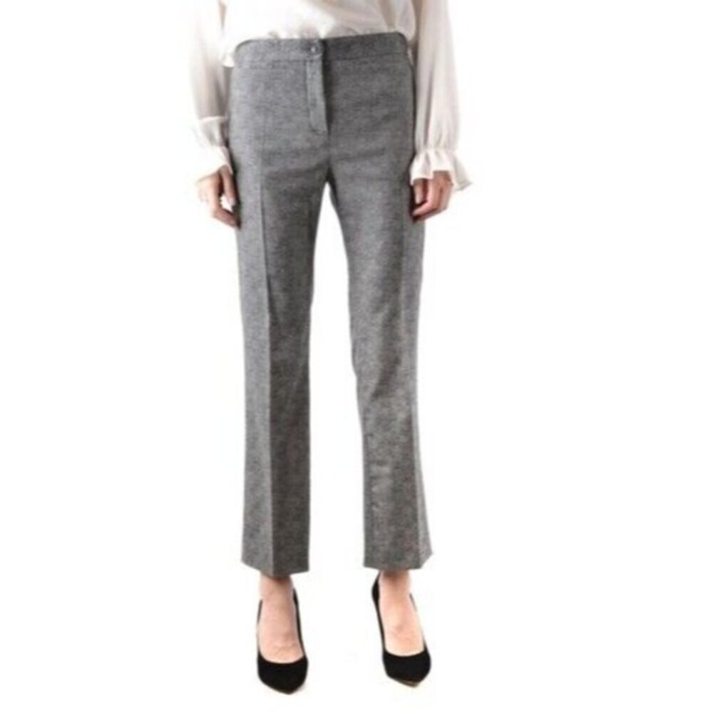 Boutique Moschino Grey Wool Dress Pants Ankle Crop SZ 44 It 8 US NWT